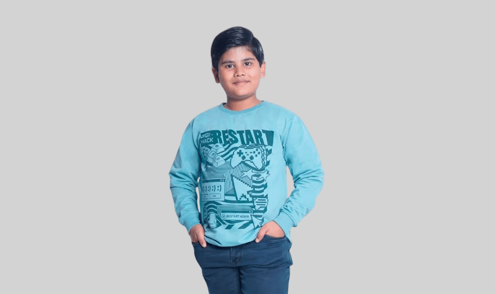     			Kidzee Kingdom Pack of 1 Boys Cotton Blend Sweatshirt ( Blue )