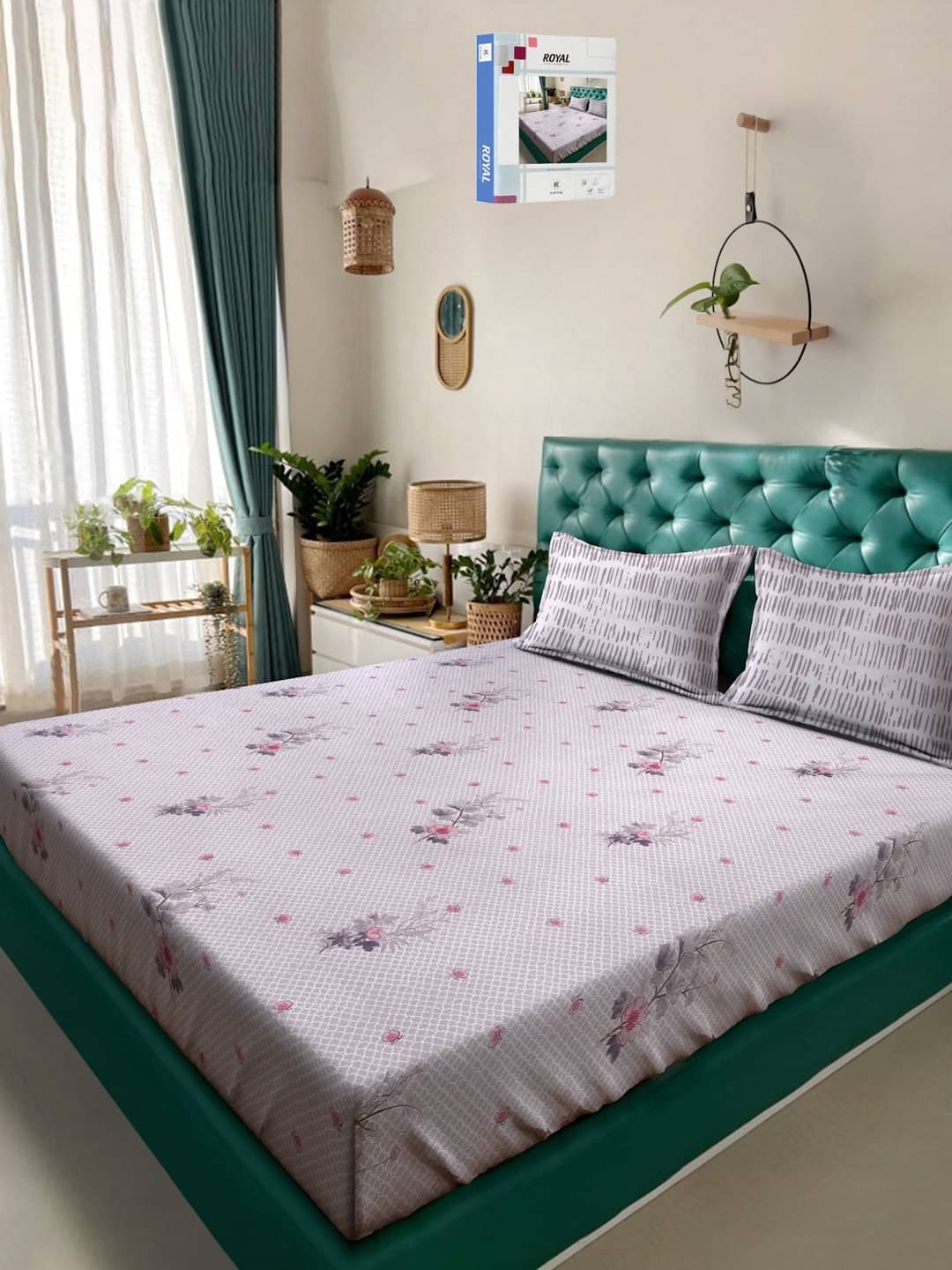 Klotthe Cotton 1 Double King Bedsheet with 2 Pillow Covers ( Purple )     			Klotthe Cotton 1 Double King Bedsheet with 2 Pillow Covers ( Purple )