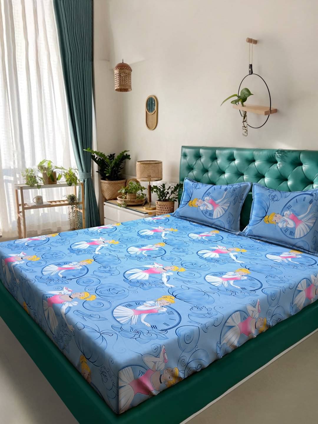 Klotthe Cotton 1 Double King Bedsheet with 2 Pillow Covers ( Blue ) Klotthe Cotton 1 Double King Bedsheet with 2 Pillow Covers ( Blue )