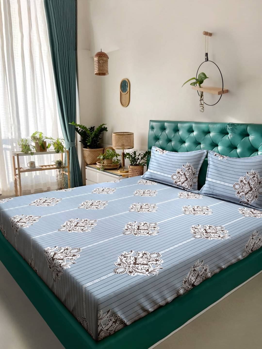 Klotthe Poly Cotton 1 Double King Bedsheet with 2 Pillow Covers ( Gray ) Klotthe Poly Cotton 1 Double King Bedsheet with 2 Pillow Covers ( Gray )