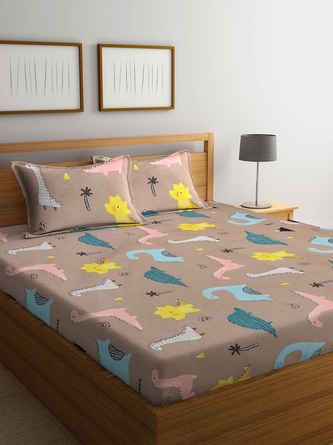 Klotthe Poly Cotton 1 Double King Bedsheet with 2 Pillow Covers ( Brown ) Klotthe Poly Cotton 1 Double King Bedsheet with 2 Pillow Covers ( Brown )