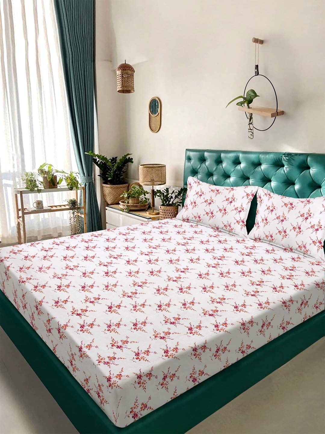 Klotthe Poly Cotton 1 Double King Bedsheet with 2 Pillow Covers ( White ) Klotthe Poly Cotton 1 Double King Bedsheet with 2 Pillow Covers ( White )