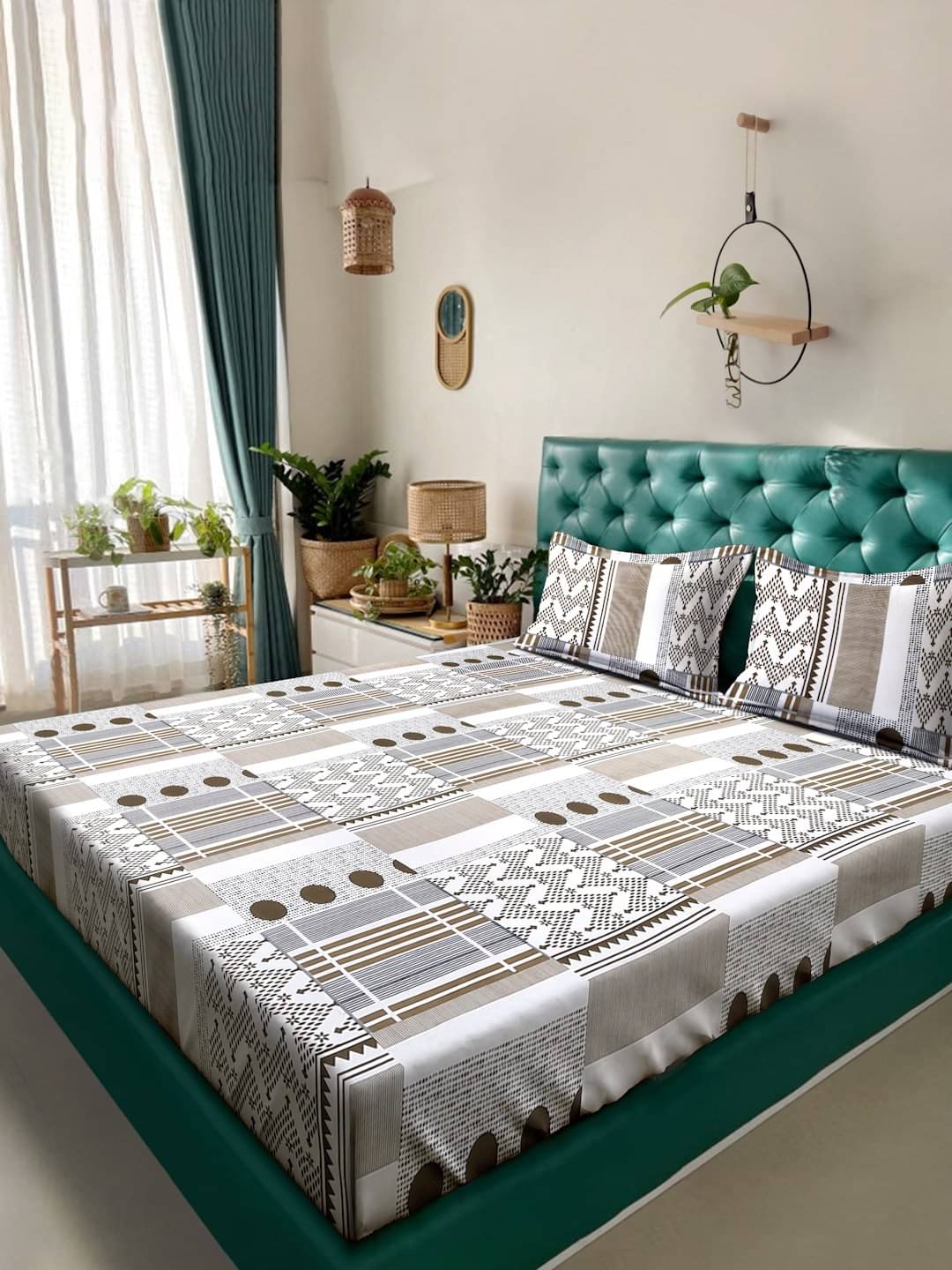 Klotthe Poly Cotton 1 Double King Bedsheet with 2 Pillow Covers ( White )     			Klotthe Poly Cotton 1 Double King Bedsheet with 2 Pillow Covers ( White )