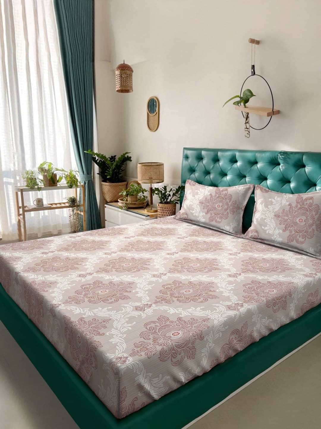     			Klotthe Poly Cotton 1 Double King Bedsheet with 2 Pillow Covers ( Multicolor )