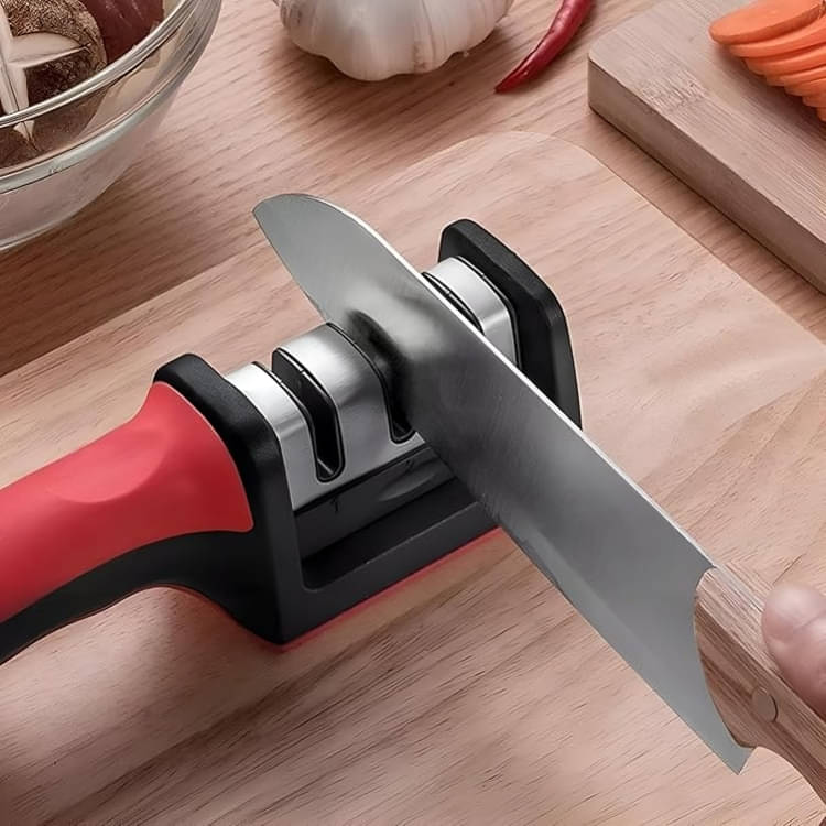 Knife Sharpener || 3 Stage Sharpening Tool for Ceramic Knife and Steel Knives || Kitchen Knife Sharpener Pack of 1 Knife Sharpener || 3 Stage Sharpening Tool for Ceramic Knife and Steel Knives || Kitchen Knife Sharpener Pack of 1