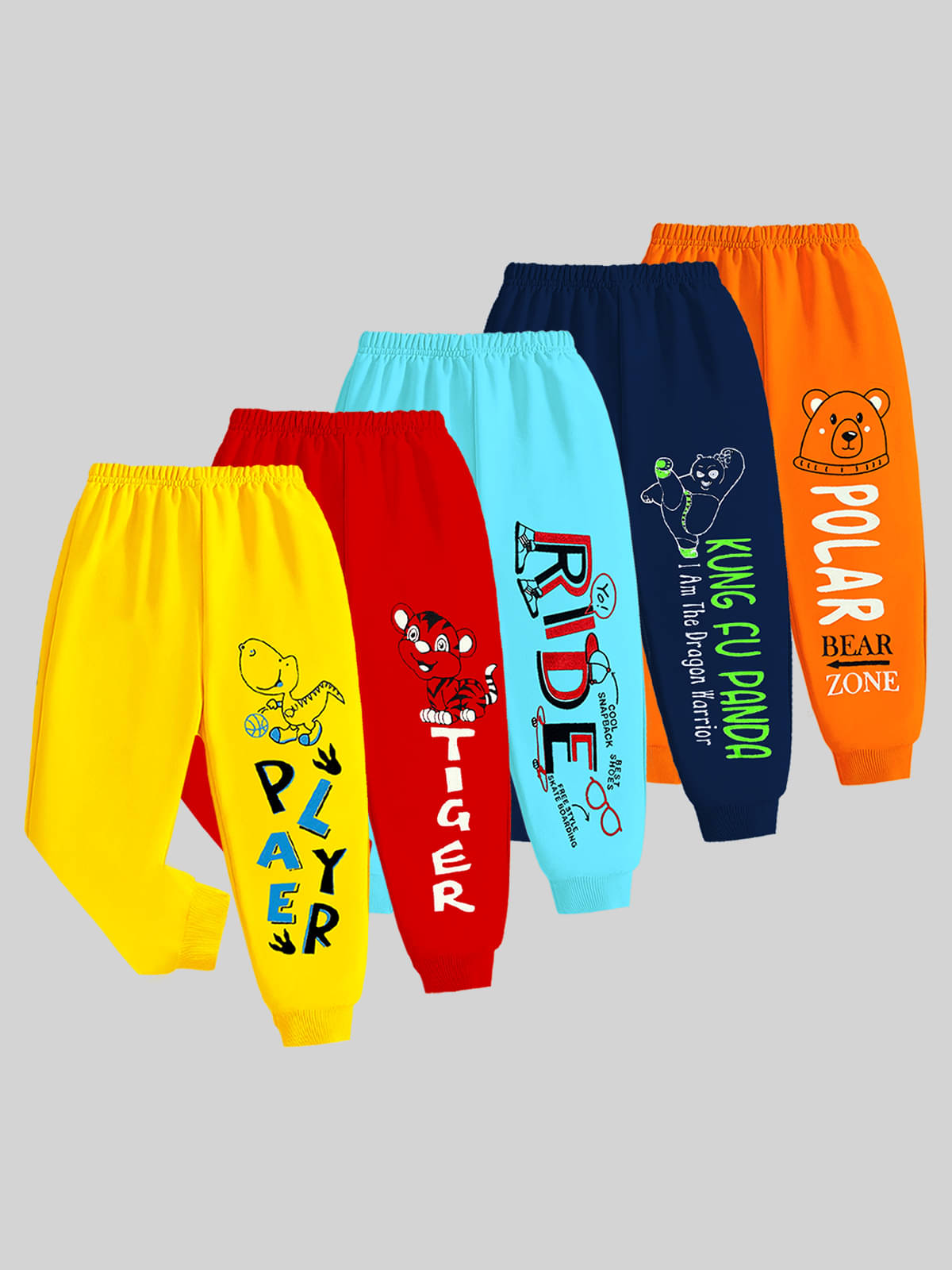     			Kuchipoo Pack of 5 Boys Cotton Blend Trackpant ( Multicolor 12 )