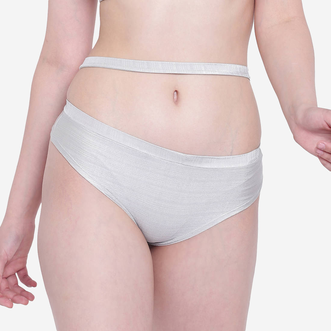     			La Intimo Pack of 1 Polyester Bikini For Women ( Grey )