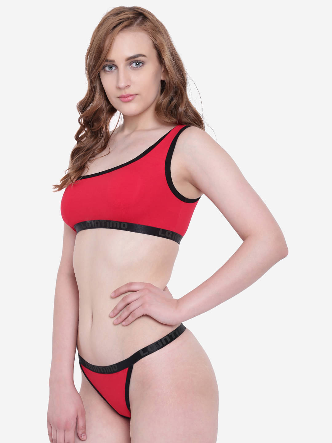     			La Intimo Spandex Red Bikini - Pack of 2