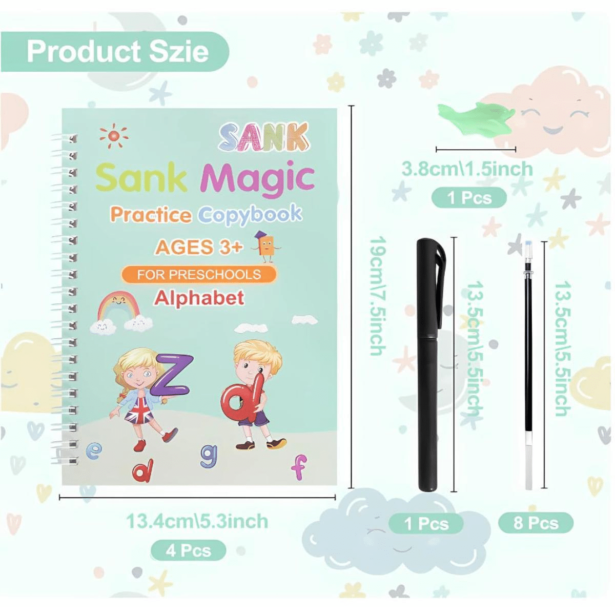 SANK Magic Practice Copybook (4 Books +10 Refills + 1Grip +1 Pen) - magic book, magic practice book, sank magic practice book, magic practice copybook, sank magic practice copybook, magic book for kids SANK Magic Practice Copybook (4 Books +10 Refills + 1Grip +1 Pen) - magic book, magic practice book, sank magic practice book, magic practice copybook, sank magic practice copybook, magic book for kids