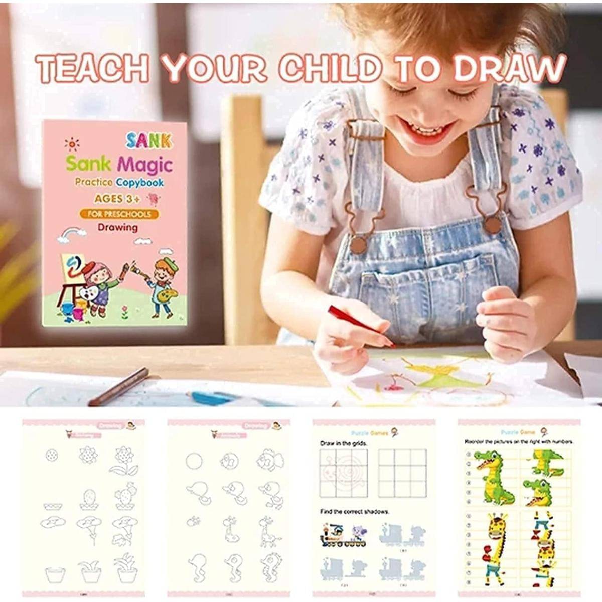     			SANK Magic Practice Copybook (4 Books + 10 Refills + 1 Grip + 1 Pen) - magic book, magic practice book, sank magic practice book, magic practice copybook, sank magic practice copybook, magic book for kids