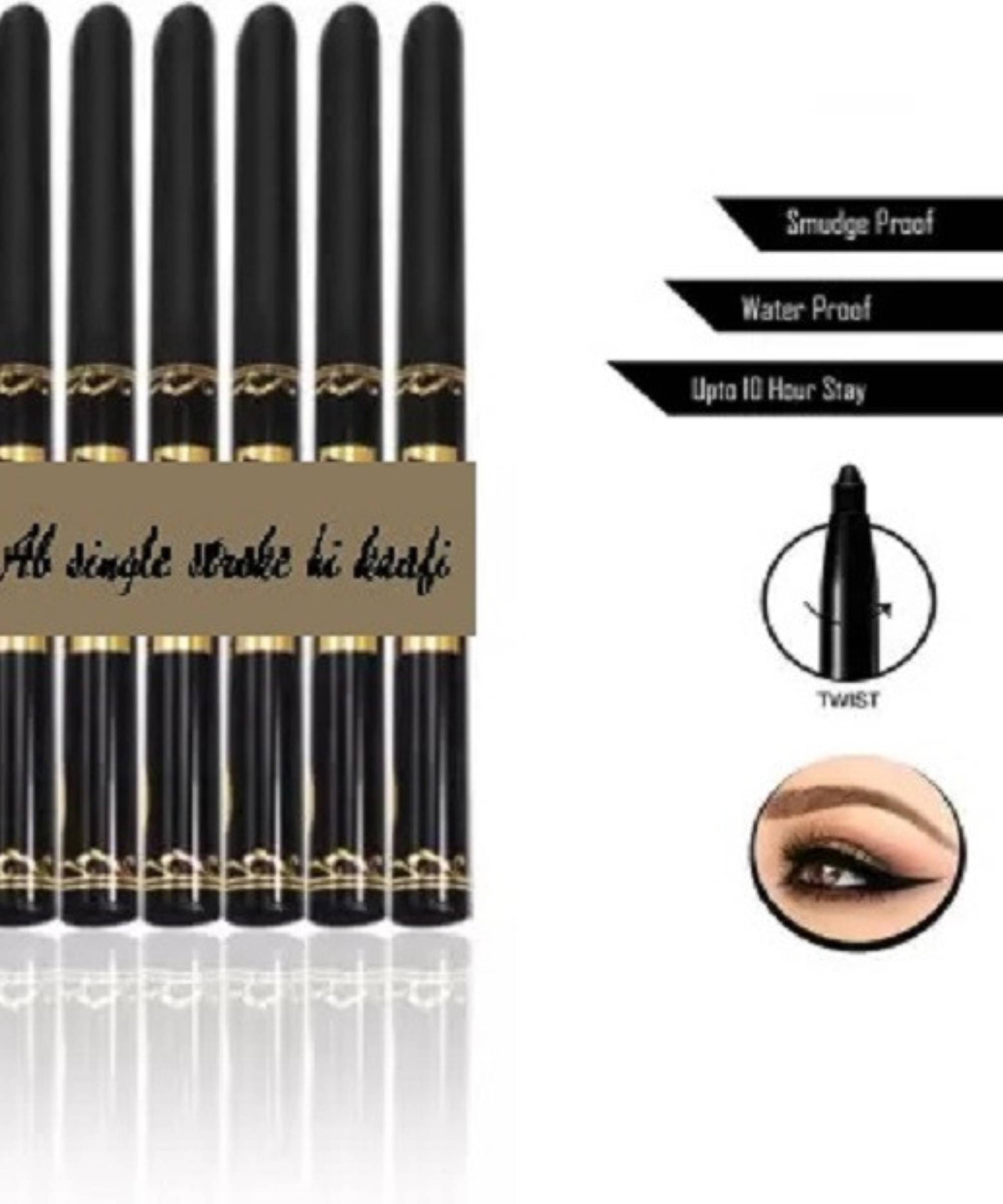     			Mixonshun Black Matte Kajal 6 g Pencil ( Pack of 6 )