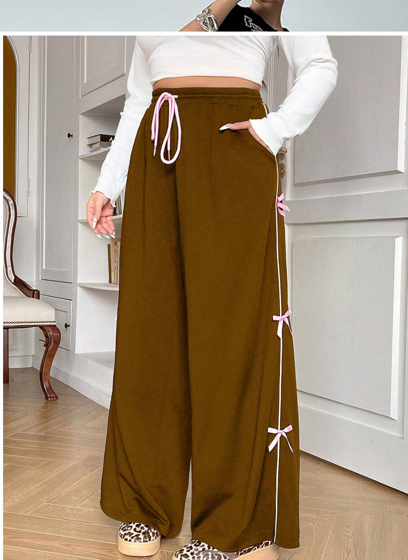     			Nios Fashion Pack of 1 Polyester Loose Women's Cargo Pants ( Brown )