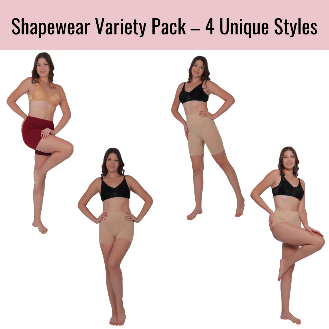 Pia Trends Pack of 4 Nylon Women's Shaping Bottoms ( Beige,Maroon ) Pia Trends Pack of 4 Nylon Women's Shaping Bottoms ( Beige,Maroon )