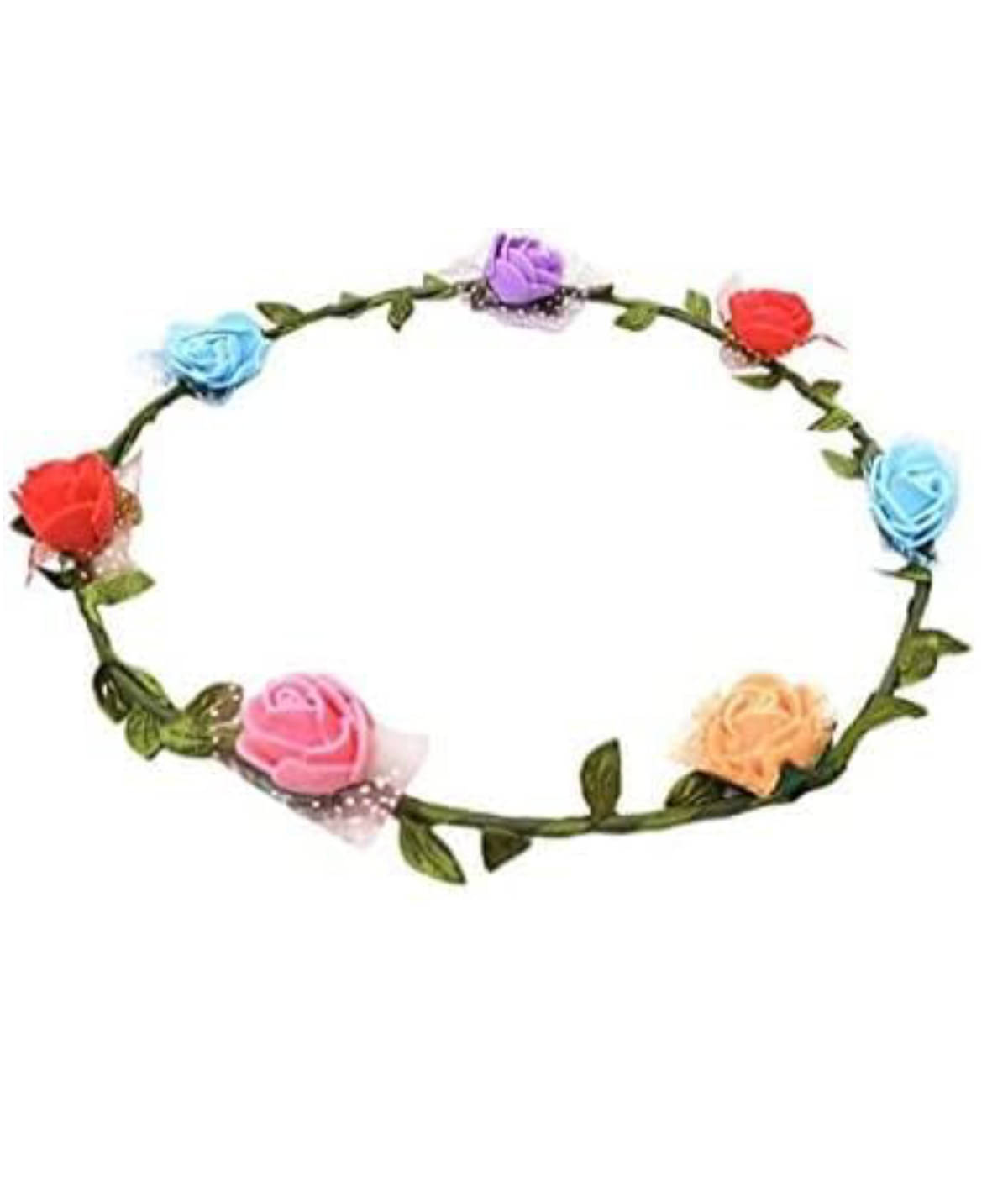     			Pick Purchase Party - Multicolor Flower Tiara/Crown/Headband for Girls and Women, Ideal for Birthdays, Beach Celebrations, Weddings, and Themed Parties (Count - 1)