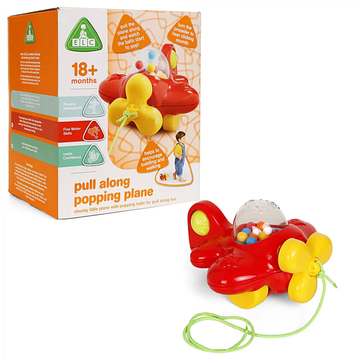     			Pull Along Popping Plane, Activity & Learning Toys for Babies, Toddlers, For Baby Boys & Girls, Encourage Walking, Improve Balance, Multicolour, Gift Set for Kids