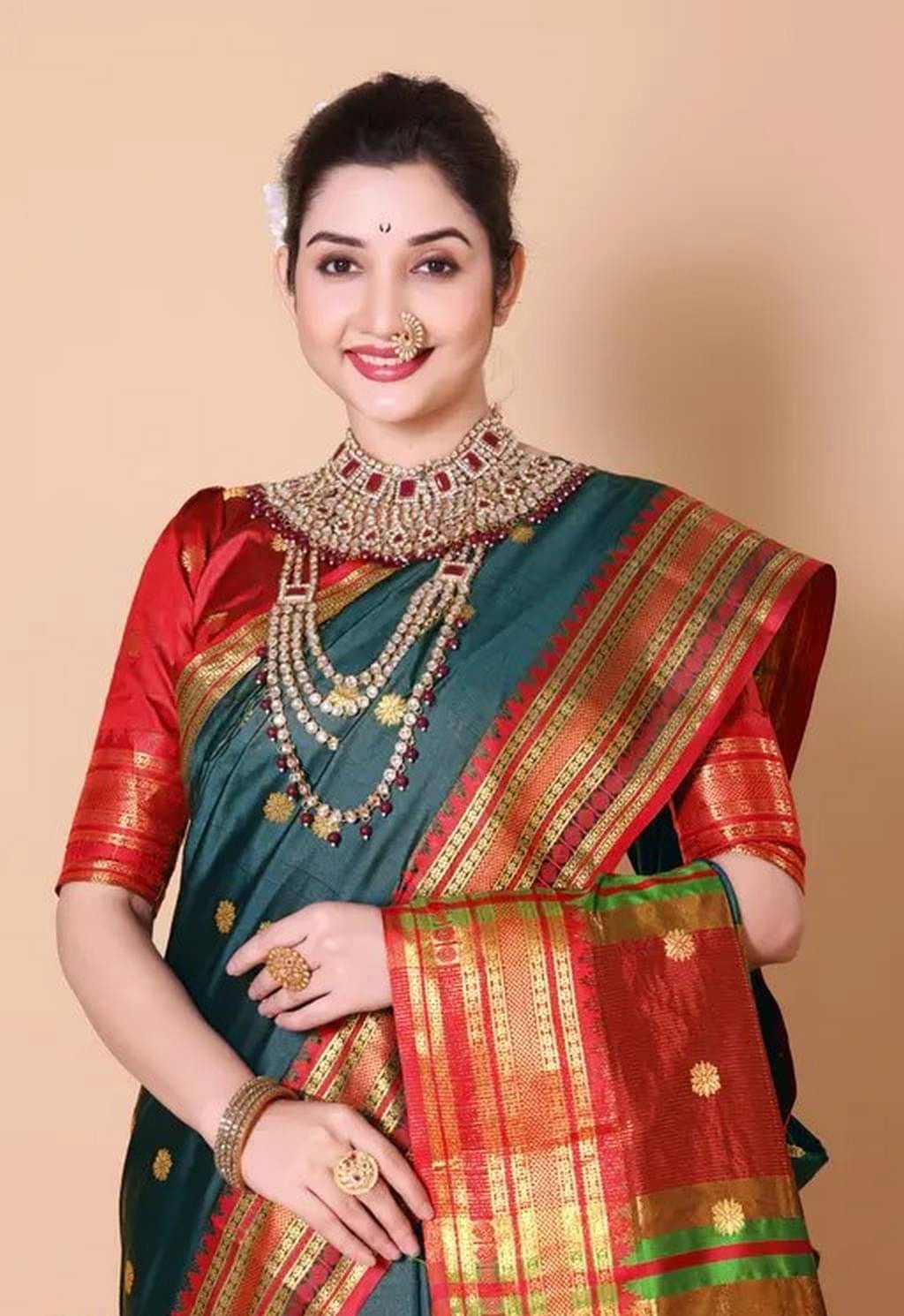     			Raj Vivah Art Silk Woven Banarasi saree With Unstitched Blouse Piece ( Light Green )