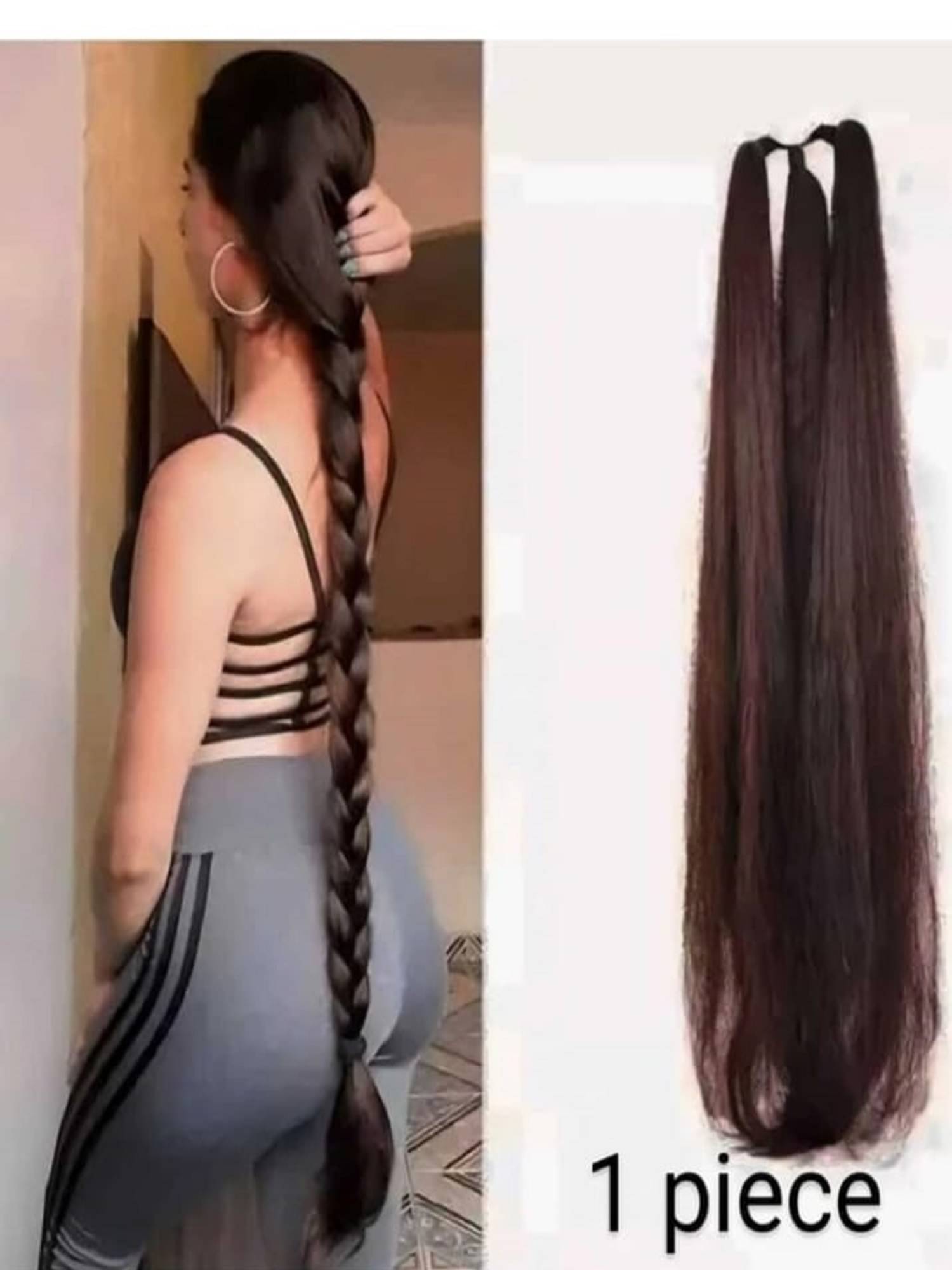     			Renu Creation Black,Brown Hair Extension ( Pack of 1 )