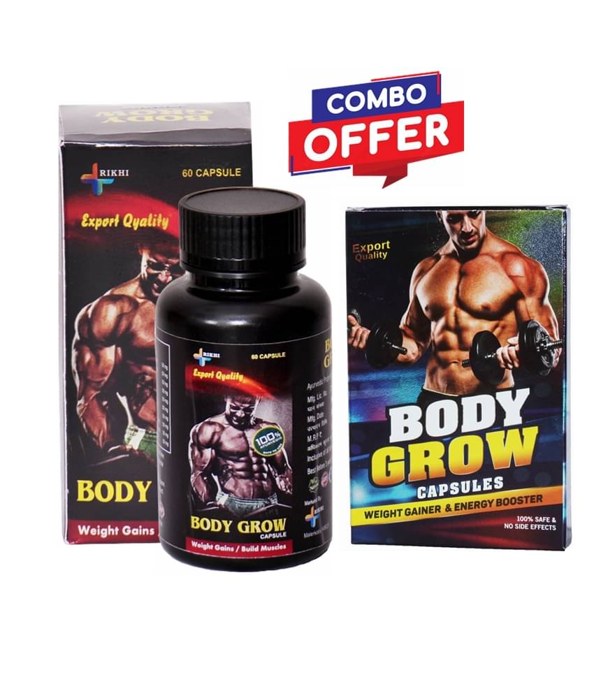 Rikhi Body Grow Capsule 60 no.s for Weight Gain & Body Grow Capsule 10 no.s Unflavoured     			Rikhi Body Grow Capsule 60 no.s for Weight Gain & Body Grow Capsule 10 no.s Unflavoured
