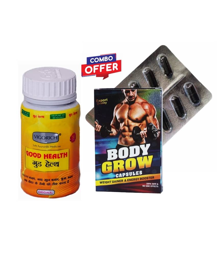    			Rikhi Good Health Capsule 50 no.s & Dr Chopra Body Grow Capsule 10 no.s Unflavoured Pack of 2