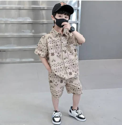 SSM enterprise Pack of 1 Baby Boys Cotton Shirt & Pants Set ( Cream ) SSM enterprise Pack of 1 Baby Boys Cotton Shirt & Pants Set ( Cream )