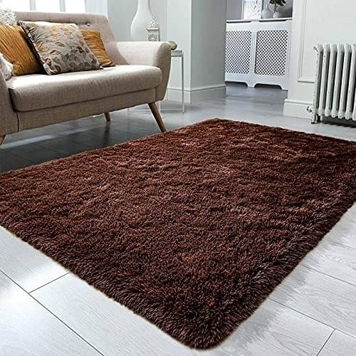     			Samjeeda Handloom Brown Wool Dhurrie Carpet Plain 4x6 Ft