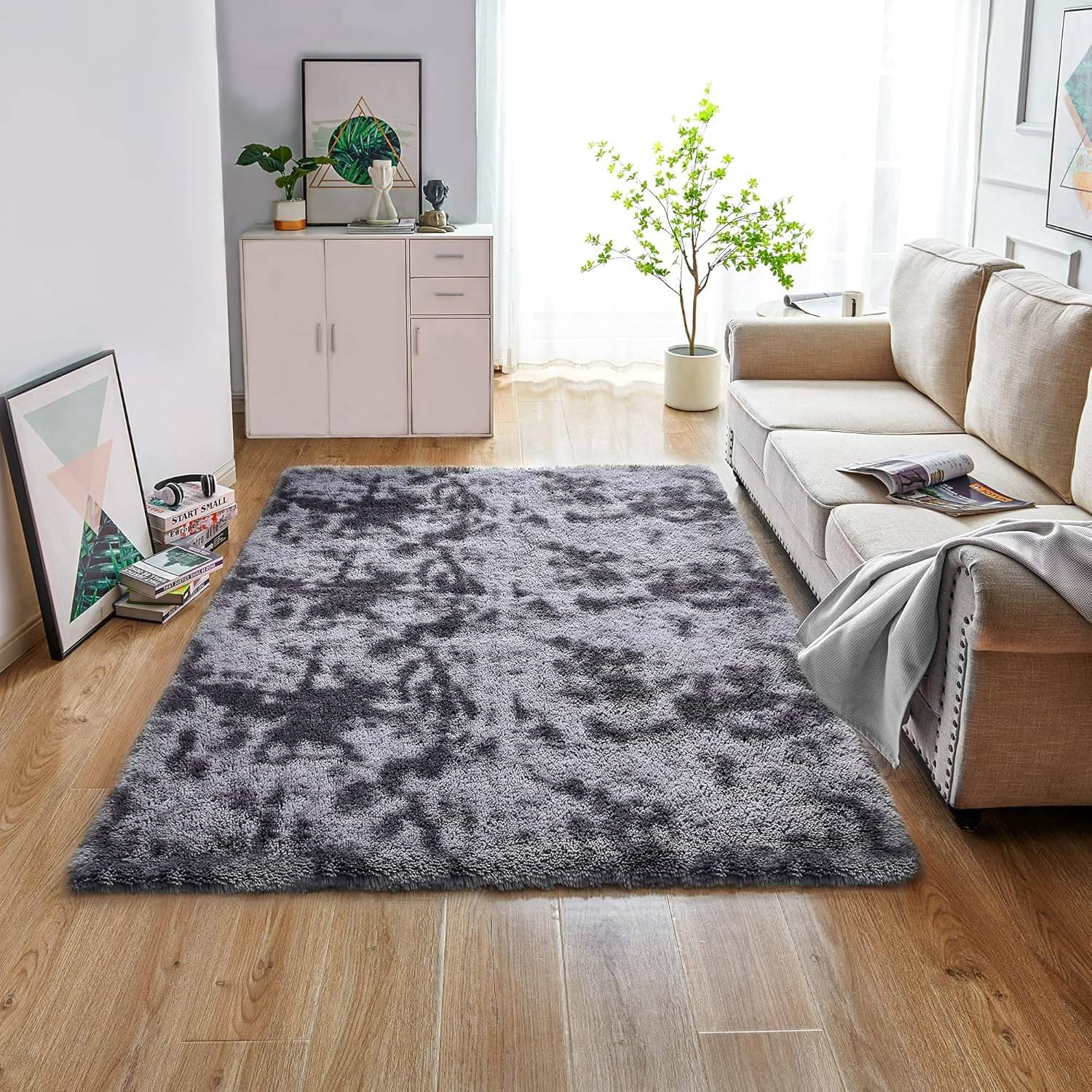     			Samjeeda Handloom Gray Wool Dhurrie Carpet Plain 4x6 Ft