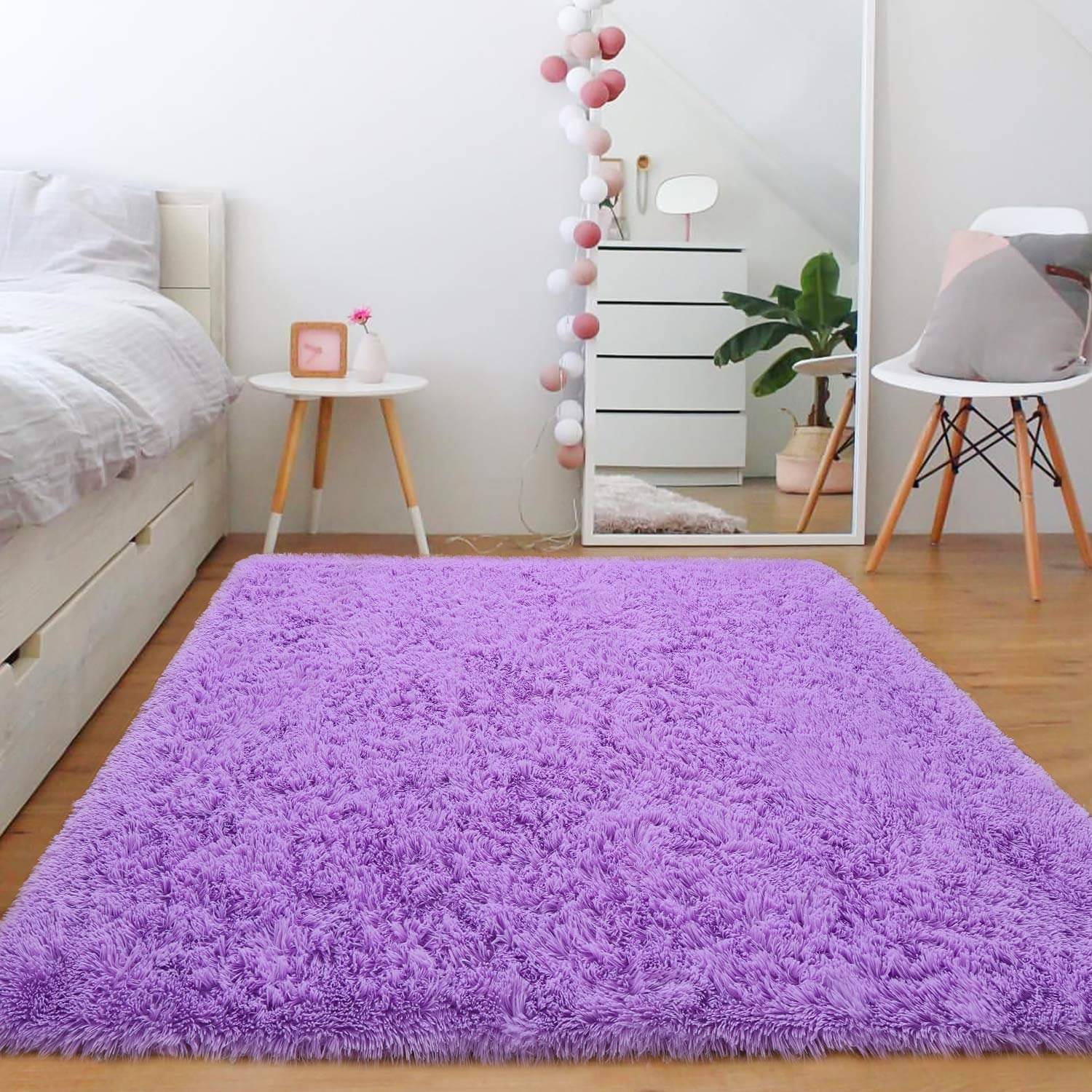     			Samjeeda Handloom Purple Wool Dhurrie Carpet Plain 4x6 Ft