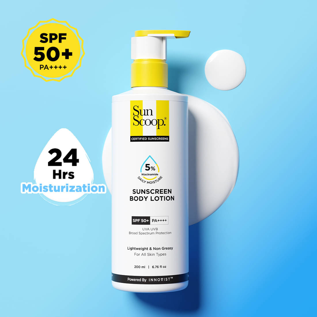     			Sunscoop 5% Niacinamide Daily Moisture Sunscreen Spf50+ Pa++++ Uva Uvb , 200ml (Pack of 1)