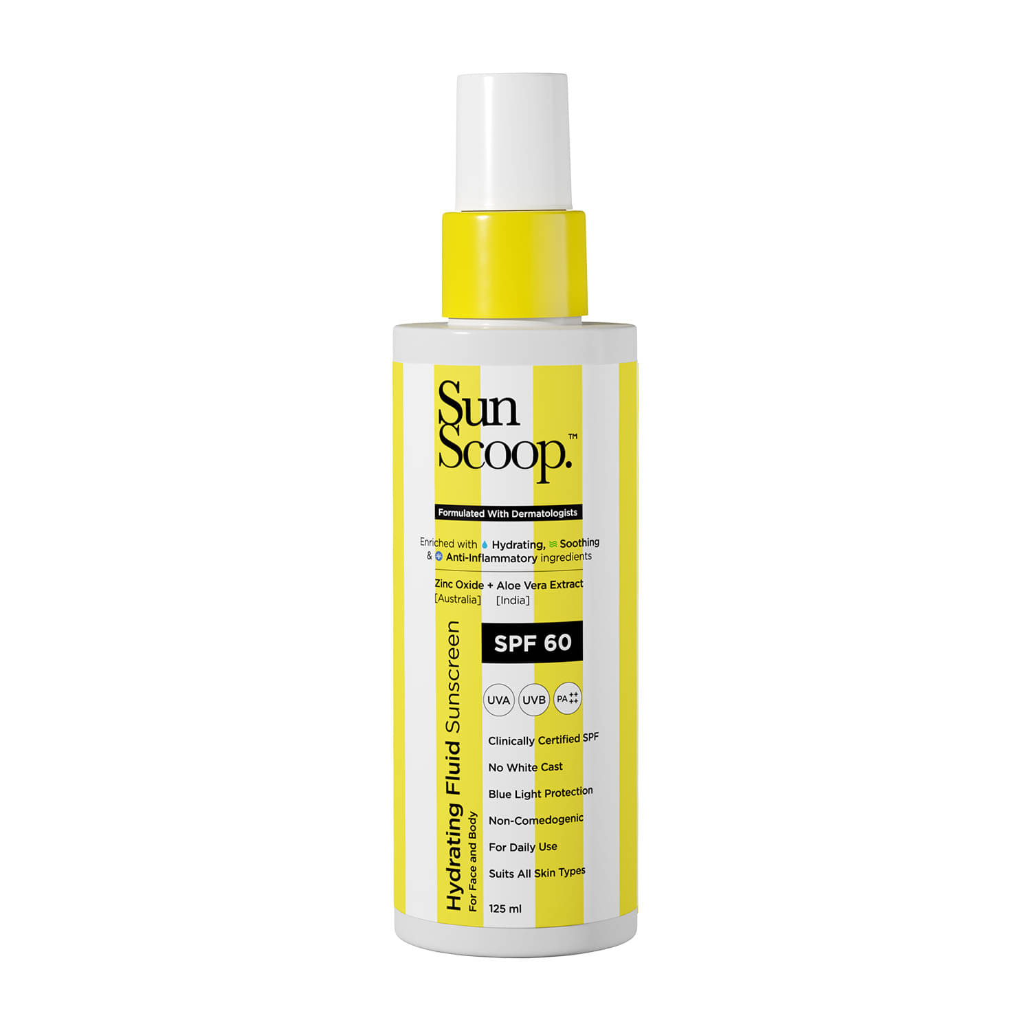     			Sunscoop Hydrating Fluid Sunscreen For Face & Body Spf60 Pa++++ Uva Uvb, 125ml (Pack of 1)