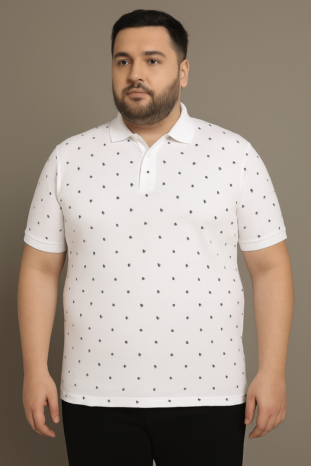 TISSORA Men Cotton Blend Regular Fit Printed Polo T Shirt ( White ) TISSORA Men Cotton Blend Regular Fit Printed Polo T Shirt ( White )
