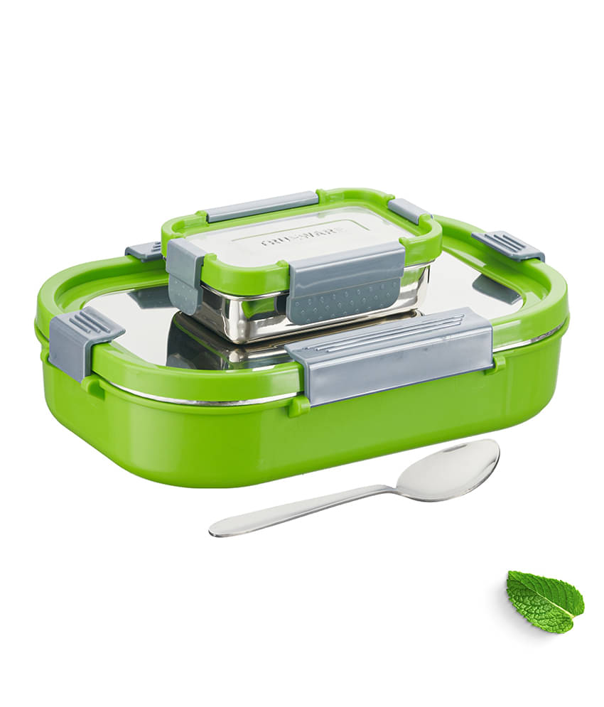     			Trueware Clip Flip Outer Plastic Inner Stainless Steel Insulated Lunch Box 2 - Container ( Pack of 1 )