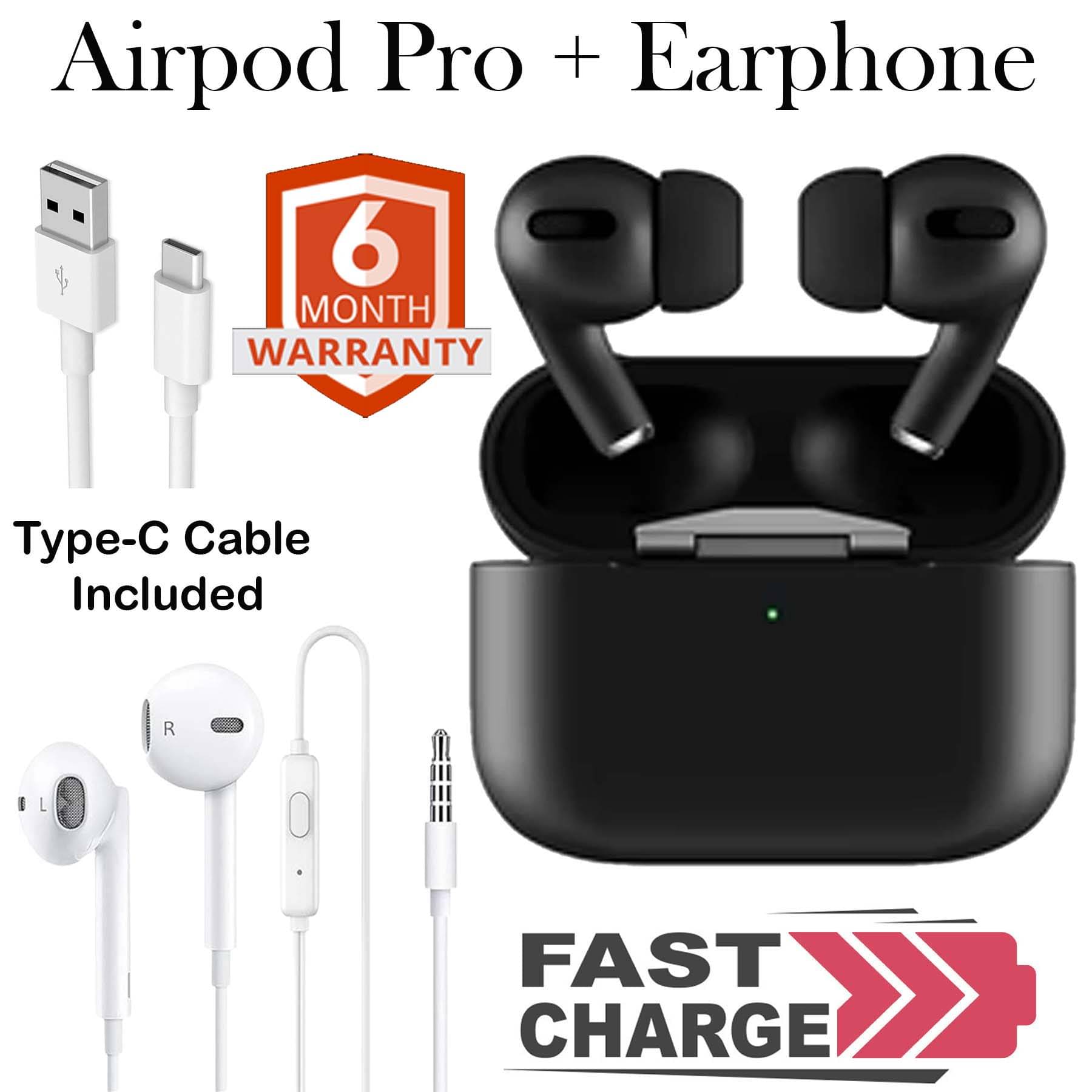    			U7 True Wireless Airbuds Upto 30Hr Playtime Fast Charging Dual Pairing, Gaming + Wired Earphone Combo