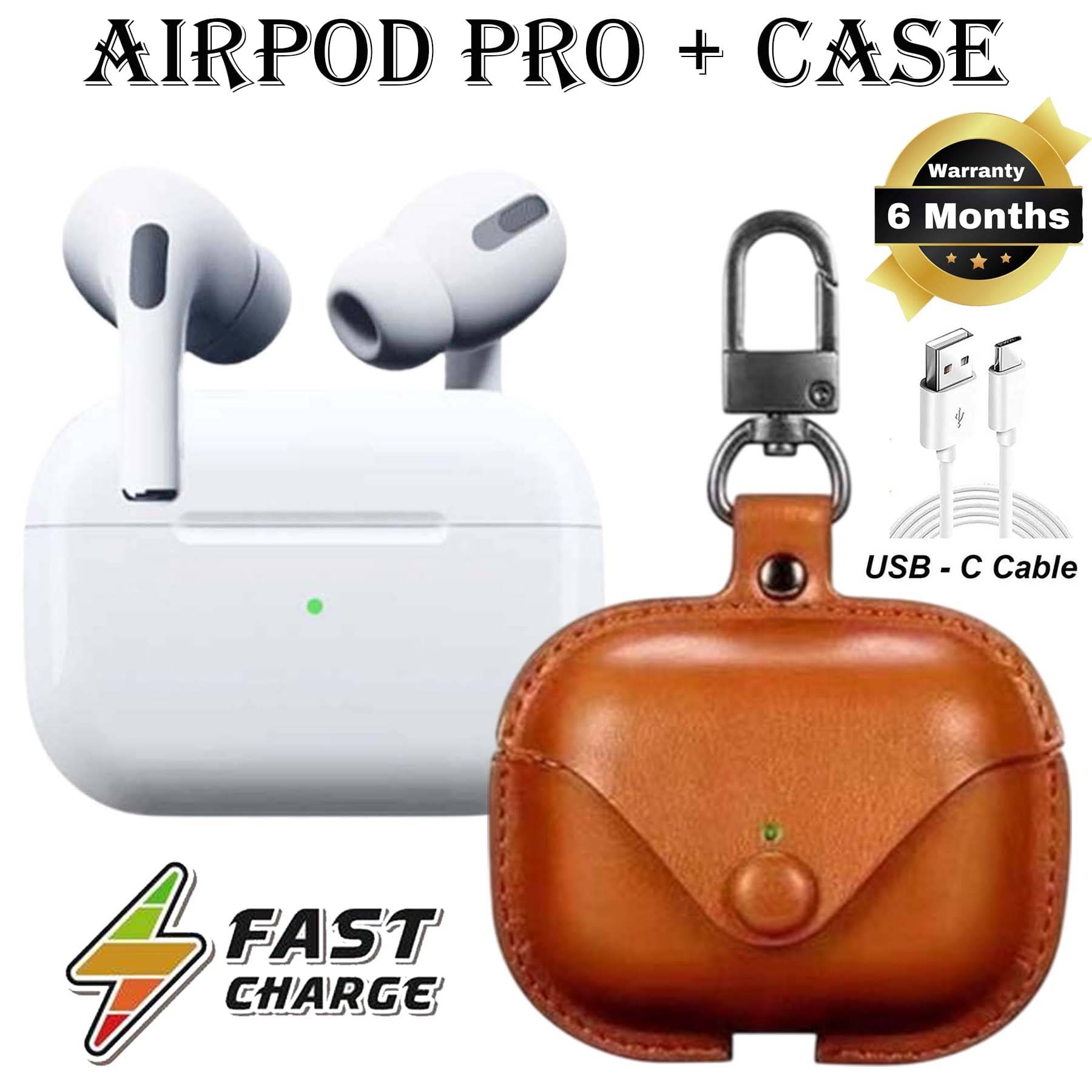     			U7 Tws Airrbuds, Bluetooth Headphone + Protective Case, Upto 30Hr Playtime Fast Charging Dual Pairing, Gaming