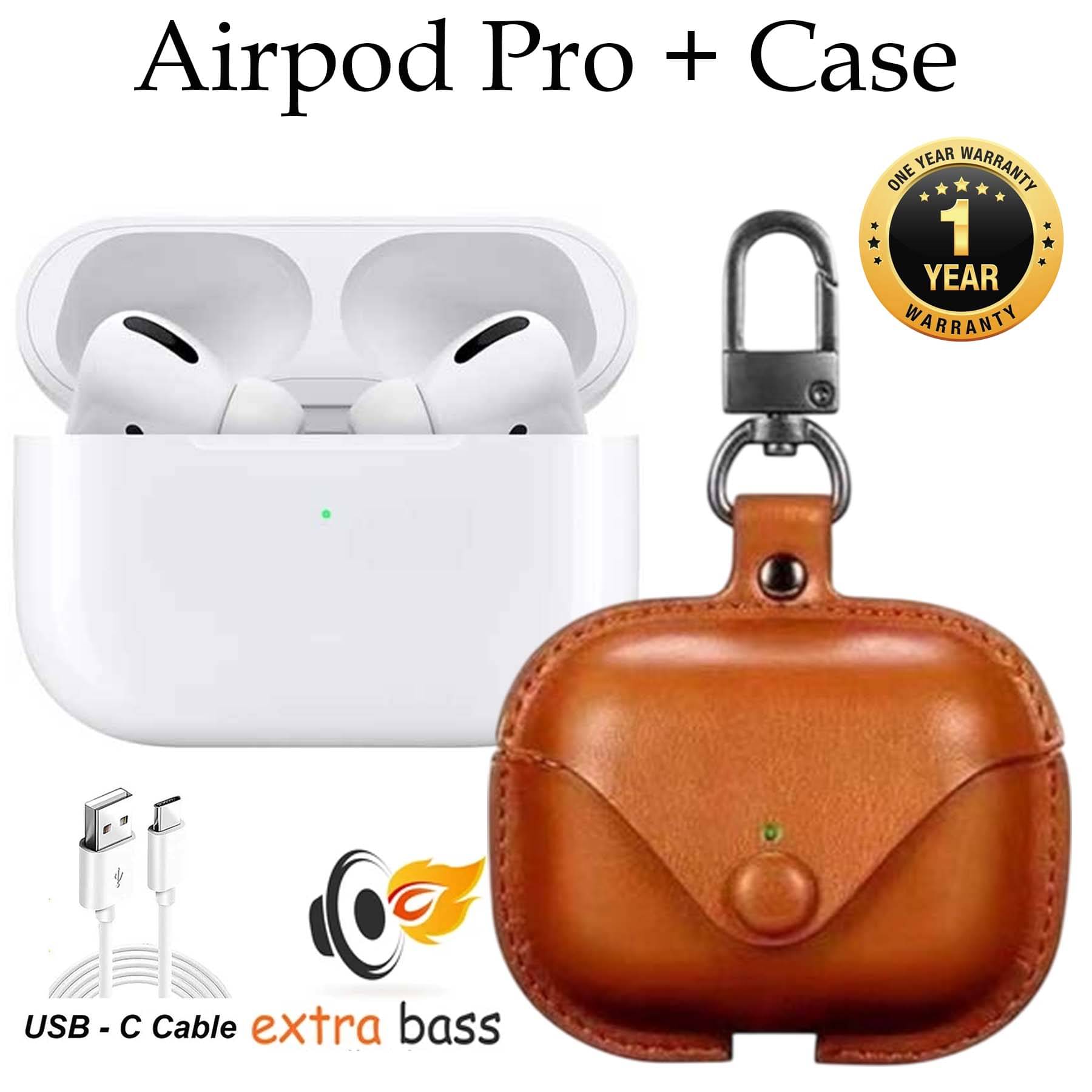     			U7 Tws Bluetooth Headphone, Fast Charging, 3D Sound, Ultra Low Latency, 30 Hours Playtime + Protective Case