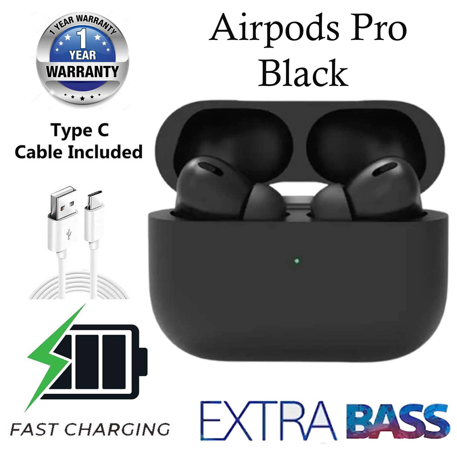     			U7 Tws Earbuds Pro Black with 30 hours of Playback and Deep Bass, Crystal Clear Call