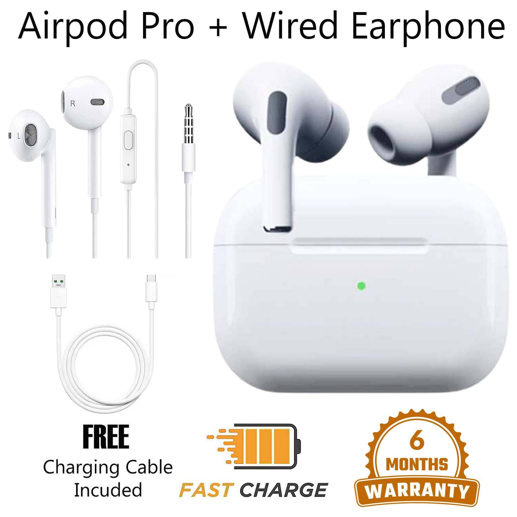     			U7 Tws Earbuds with Wired Earphone, 30 hours of Playback and Deep Bass, Fast Charging Dual Pairing & Gaming