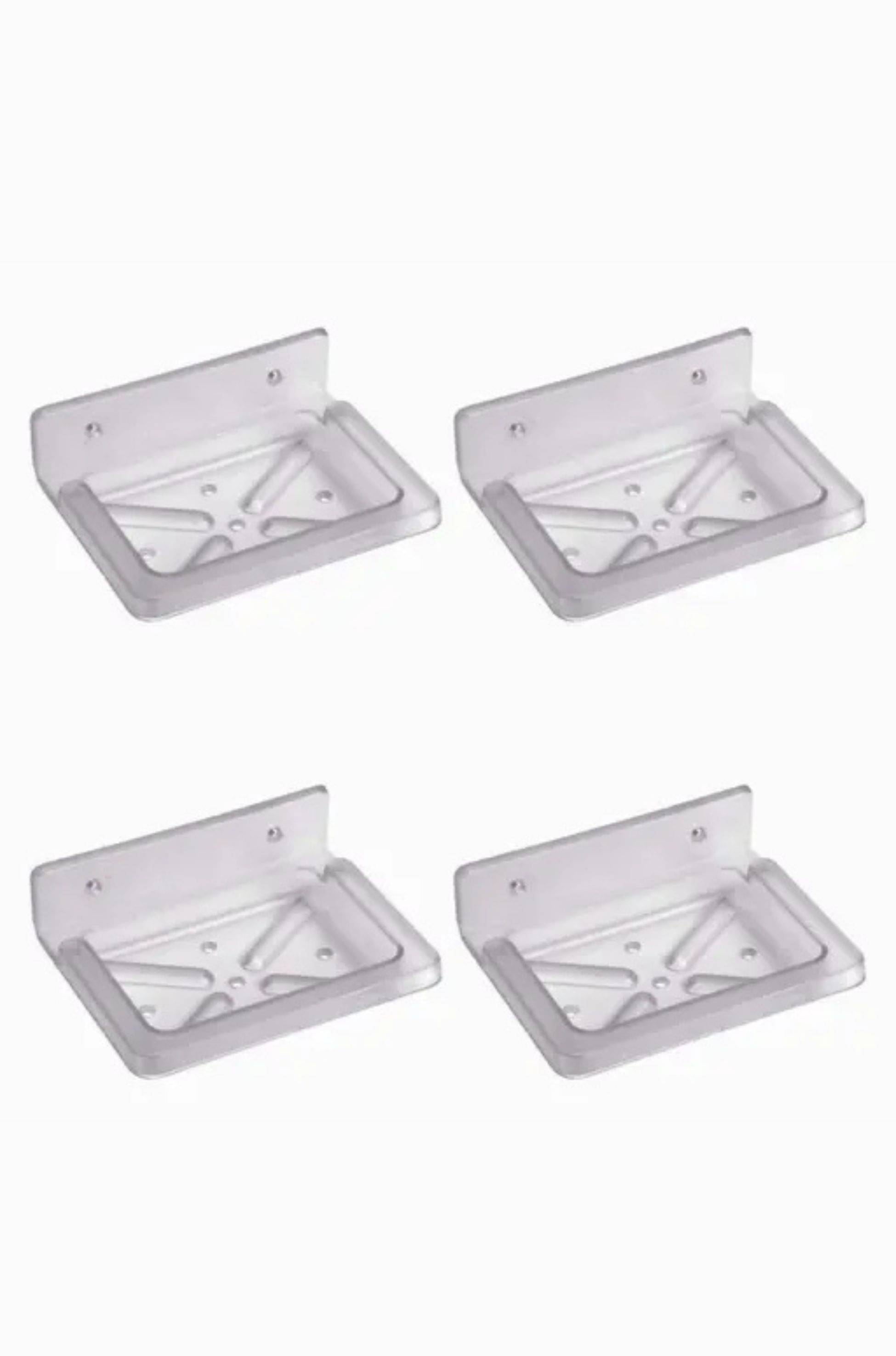     			Unbreakable Single Soap Dish – Square Design | Wall-Mountable | Pack of 4