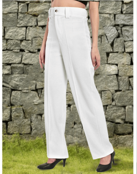     			Unicus Apparel Pack of 1 Polyester Regular Women's Casual Pants ( White )