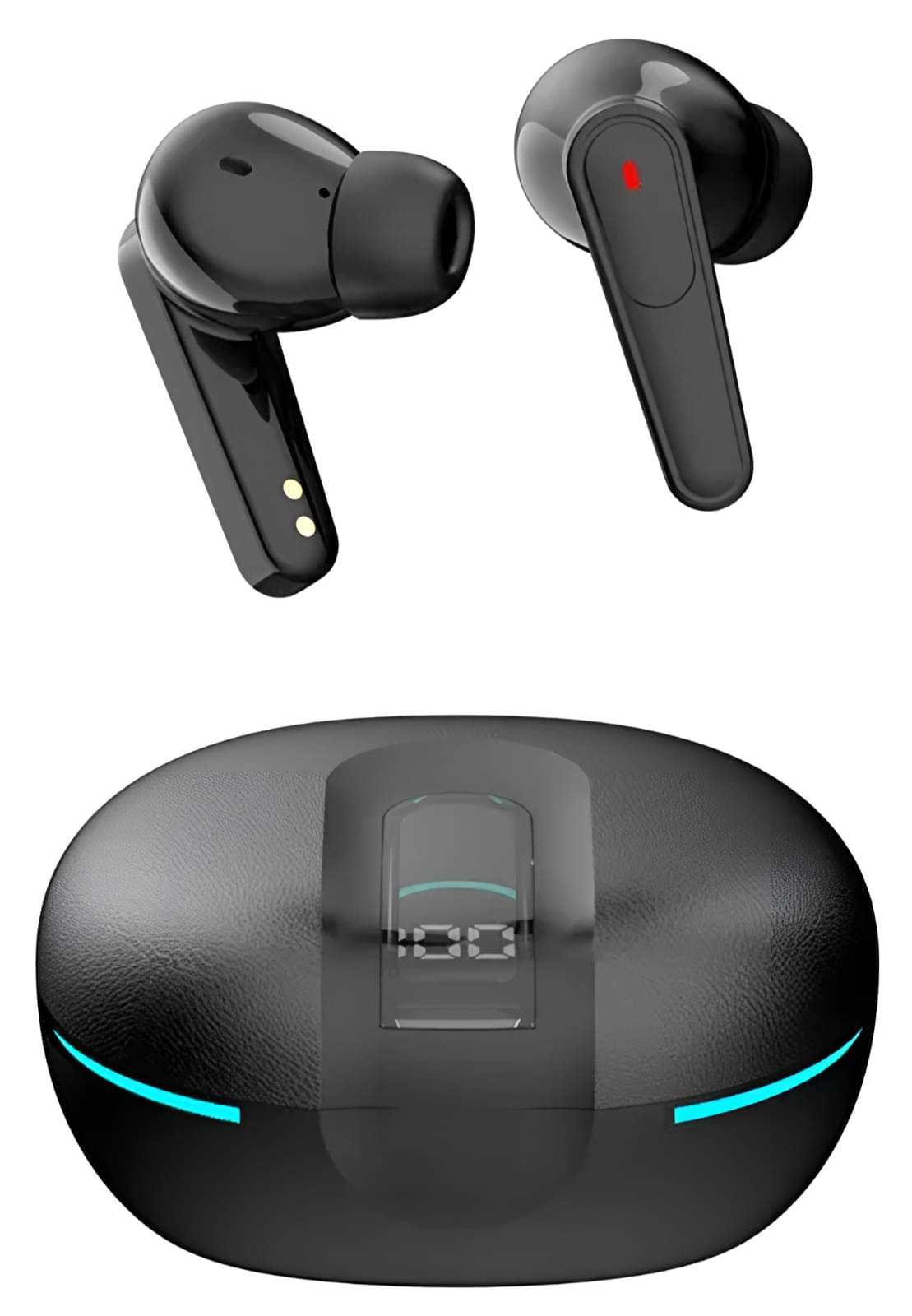     			VEHOP PLUS 60 TWS True Wireless in Ear Earbuds with Digital Display & 40H Playtime with Type-C Fast Charging, BTv 5.4 with Instant Pair, Clear Calling ENC Mics, 45ms Low Latency Gaming Ear Buds
