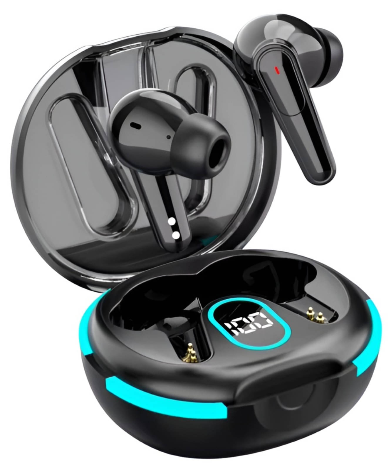     			VERONIC PLUS 60 TWS True Wireless in Ear Earbuds with Digital Display & 40H Playtime with Type-C Fast Charging, BTv 5.4 with Instant Pair, Clear Calling ENC Mics, 45ms Low Latency Gaming Ear Buds