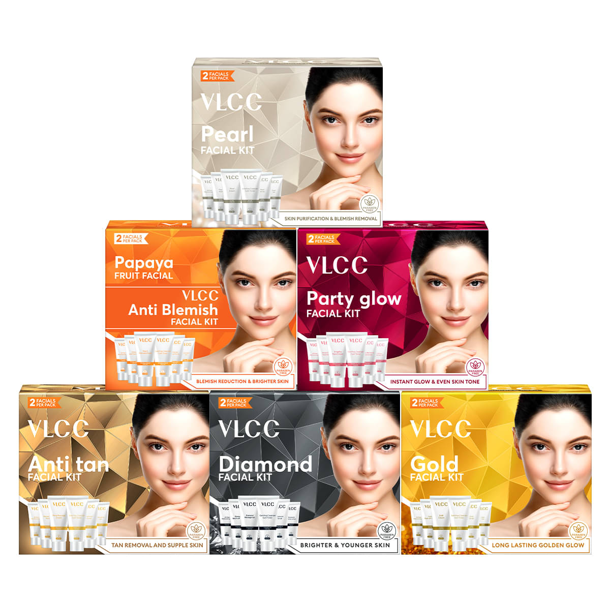 VLCC Facial Kit 3 Times Use Facial Kit For All Skin Type Gold 360 g ( Pack of 6 ) VLCC Facial Kit 3 Times Use Facial Kit For All Skin Type Gold 360 g ( Pack of 6 )