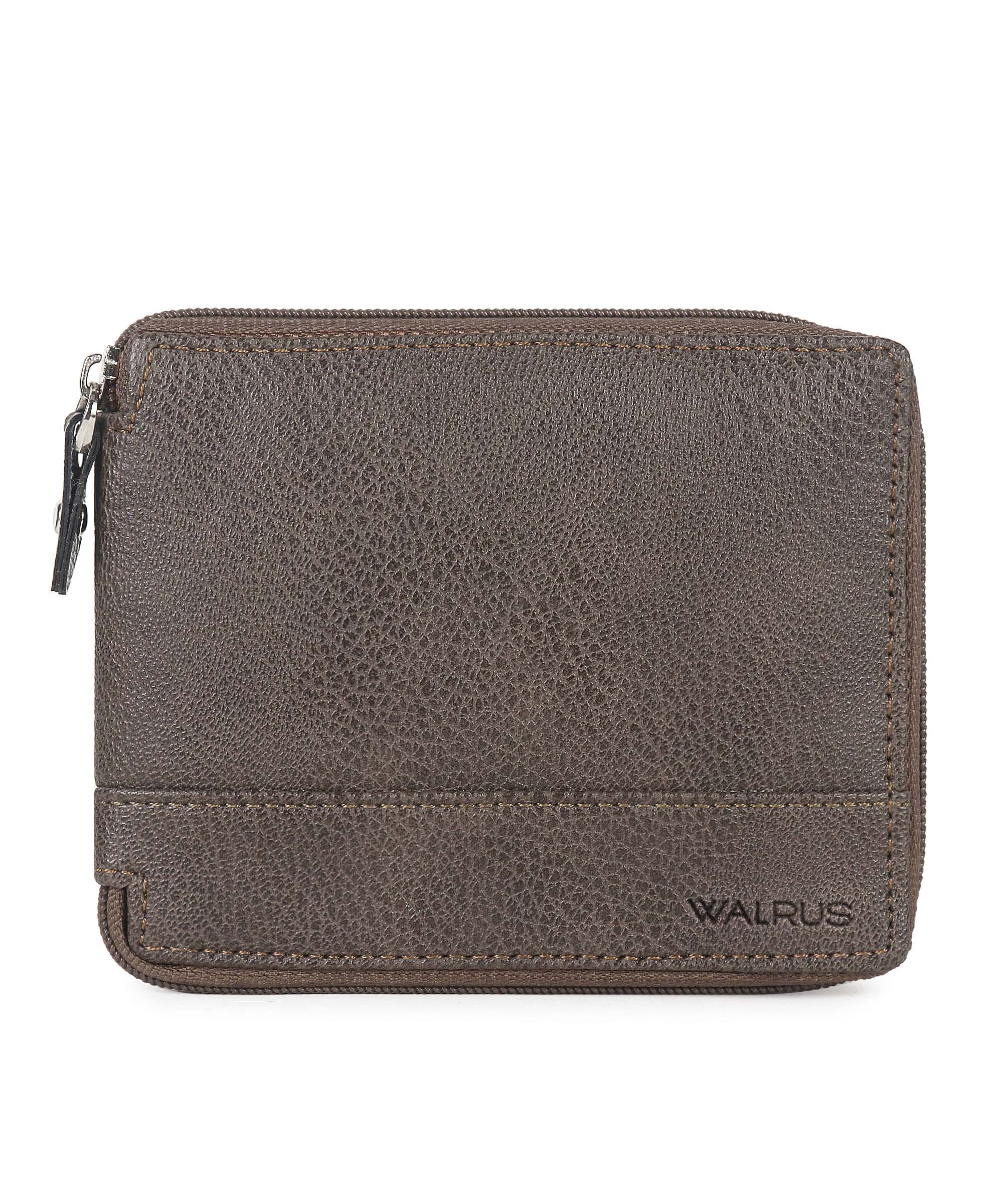     			Walrus Faux Leather Solid Men's Two Fold Wallet With 4 Slots For Card ( Gray , Pack of 1 )