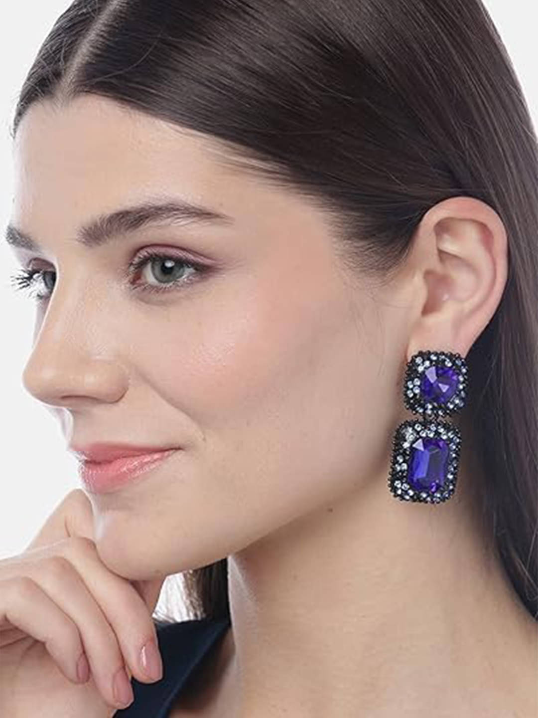     			YOUBELLA Blue Danglers Earrings ( Pack of 1 )