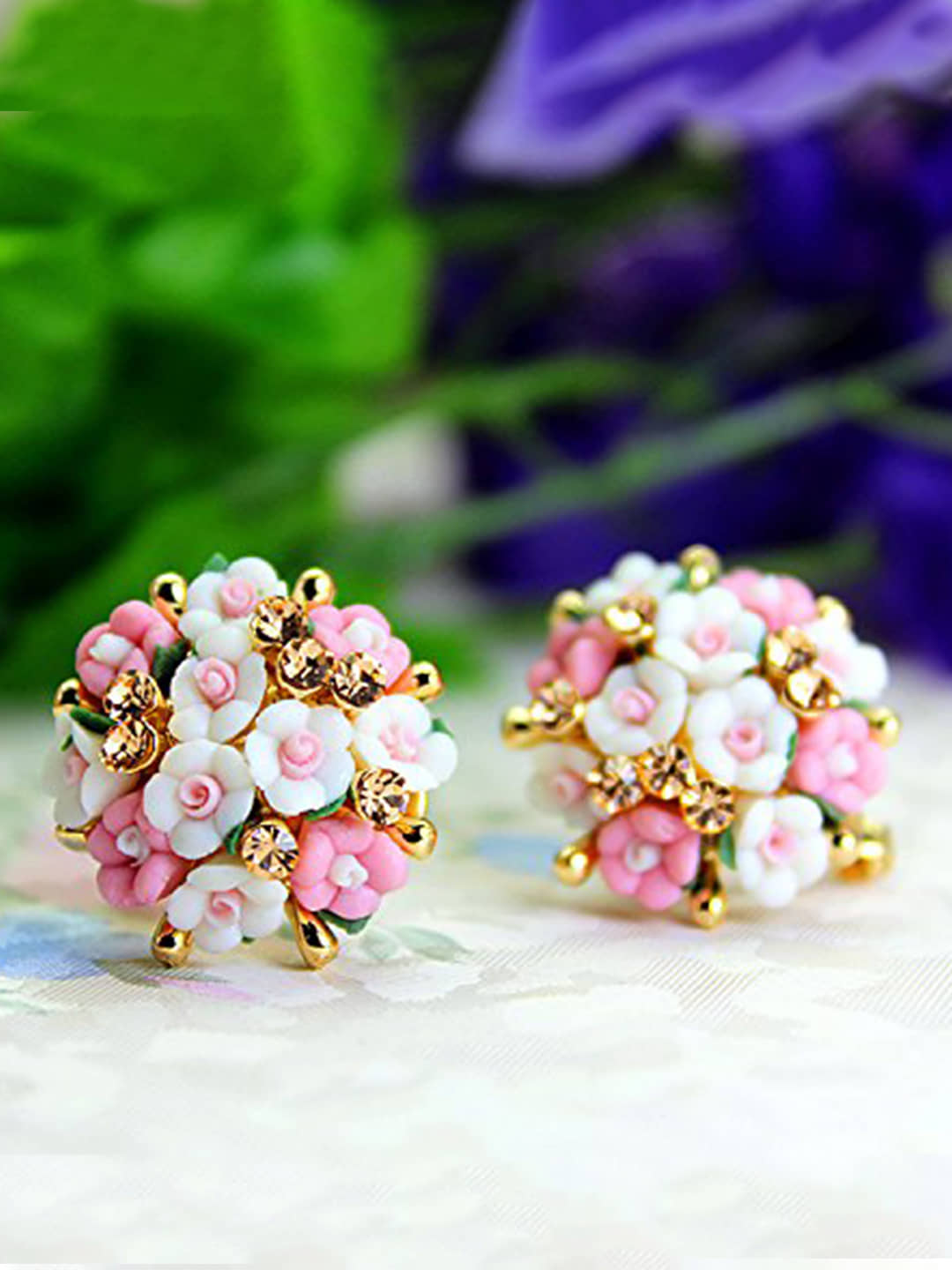 YOUBELLA Multi Color Stud Earrings ( Pack of 1 ) - Earrings | Buy online on ZillyBuy
