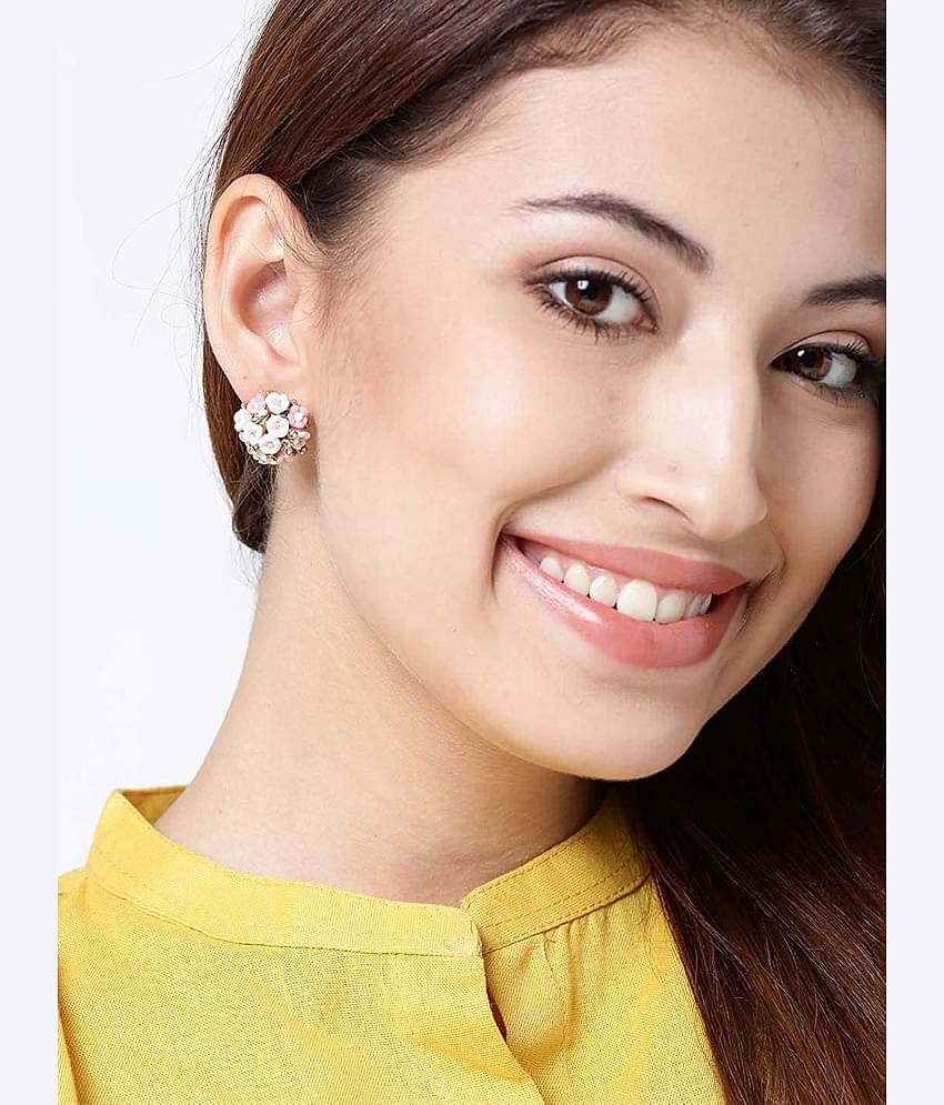 YOUBELLA Multi Color Stud Earrings ( Pack of 1 )
