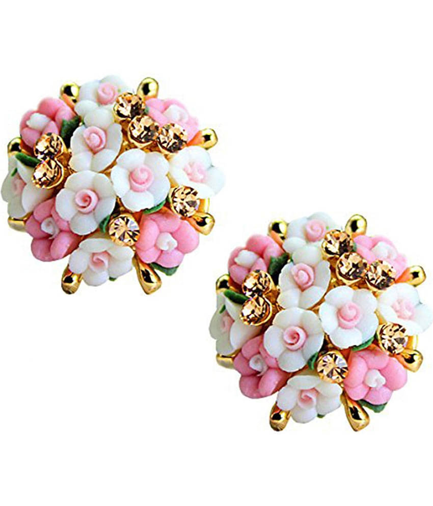 YOUBELLA Multi Color Stud Earrings ( Pack of 1 )