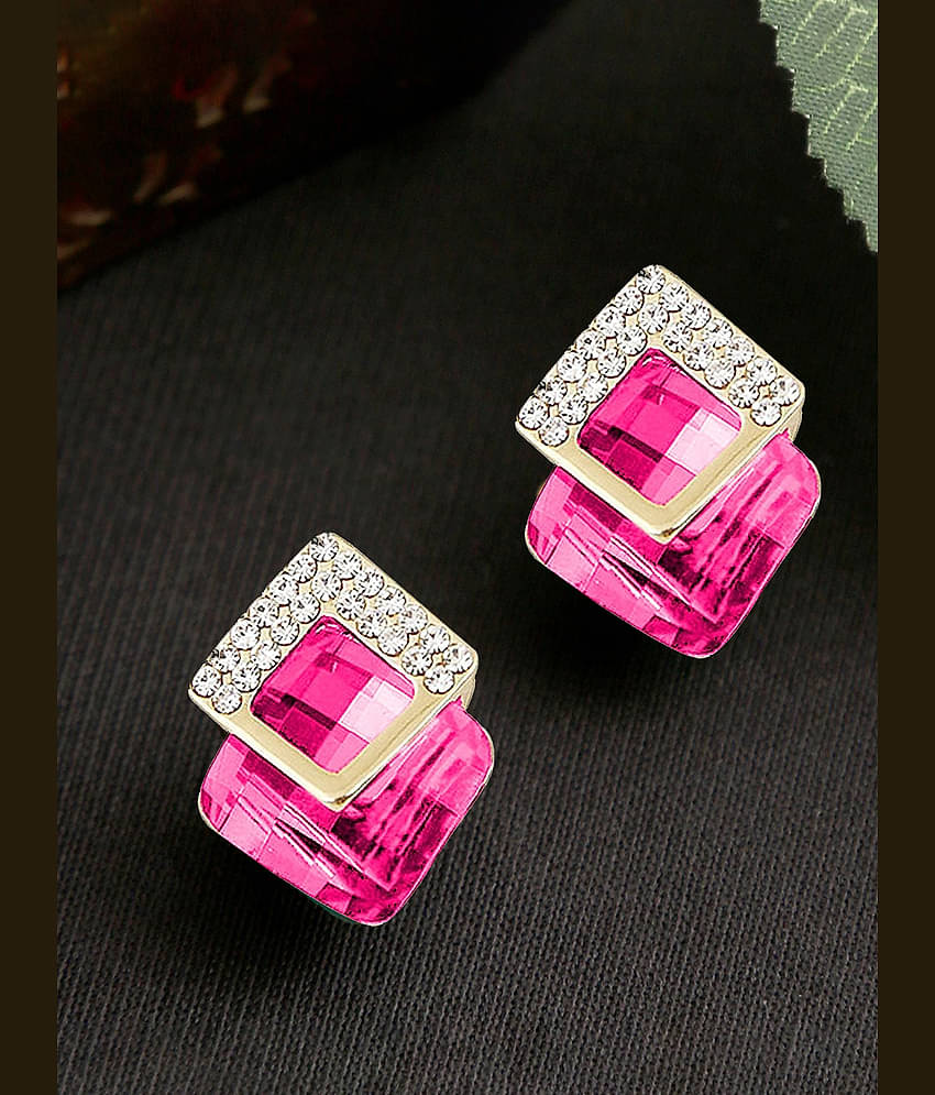 YOUBELLA Pink Danglers Earrings ( Pack of 1 )