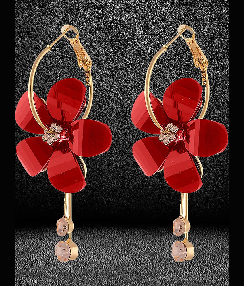 YOUBELLA Red Danglers Earrings ( Pack of 1 ) - Earrings | Buy online on ZillyBuy