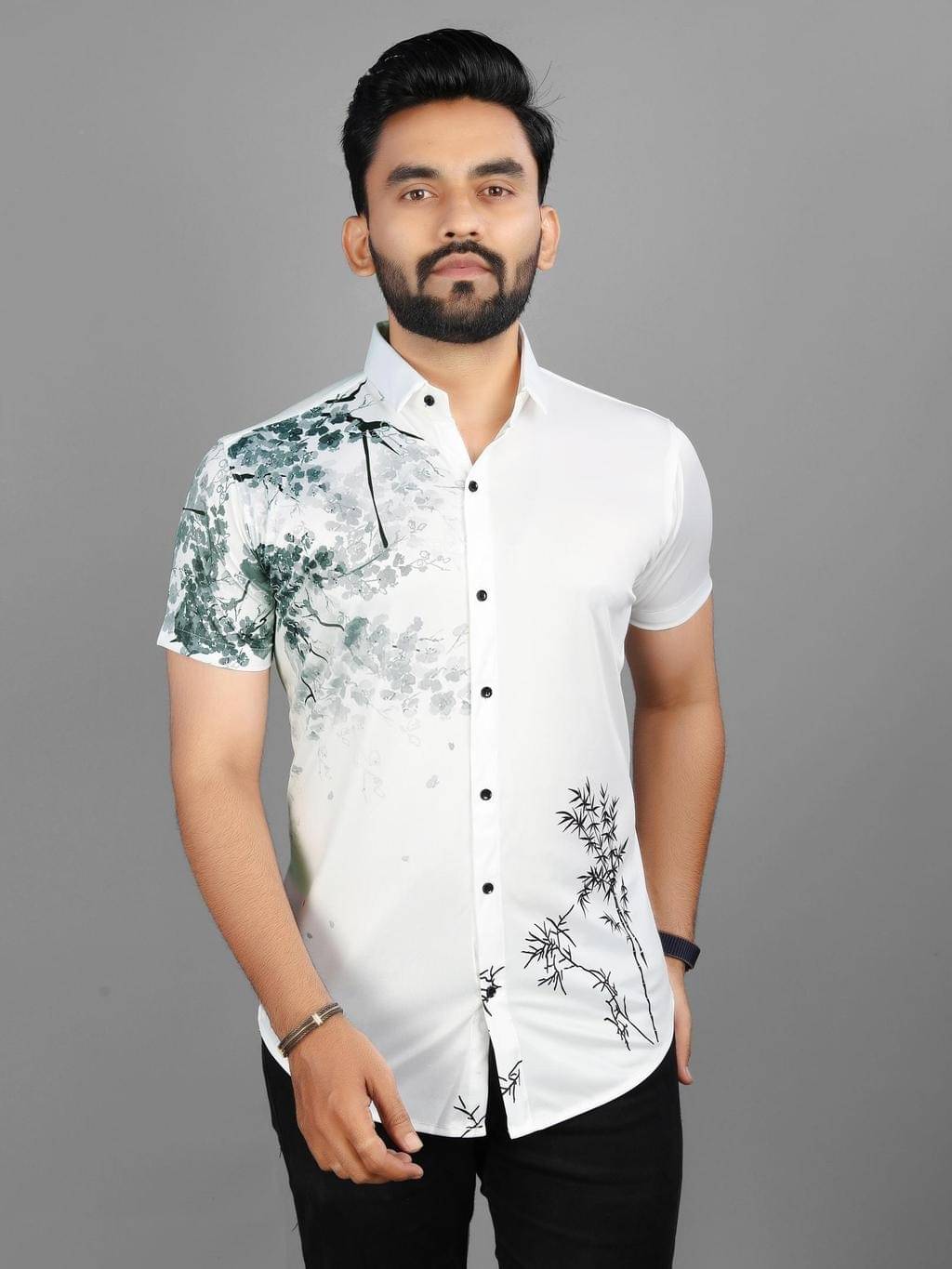 Zonanza Polyester Regular Fit Printed Half Sleeves Men's Casual Shirt - White ( Pack of 1 ) Zonanza Polyester Regular Fit Printed Half Sleeves Men's Casual Shirt - White ( Pack of 1 )