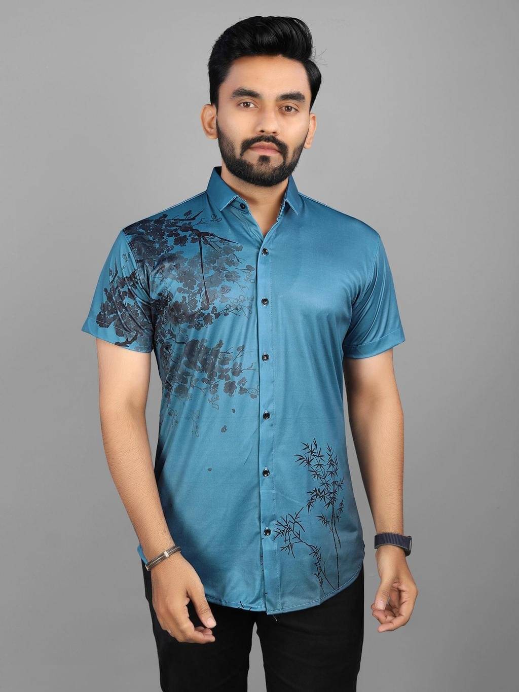 Zonanza Polyester Regular Fit Printed Half Sleeves Men's Casual Shirt - Navy Blue ( Pack of 1 ) Zonanza Polyester Regular Fit Printed Half Sleeves Men's Casual Shirt - Navy Blue ( Pack of 1 )